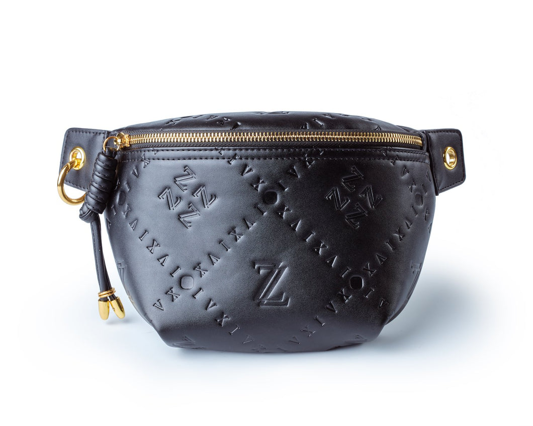 Classic Vegan Leather Waist Bag in Black